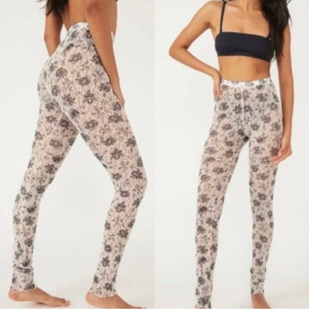 Intimately Free People Floral Lace Leggings Size Small - Picture 2 of 11